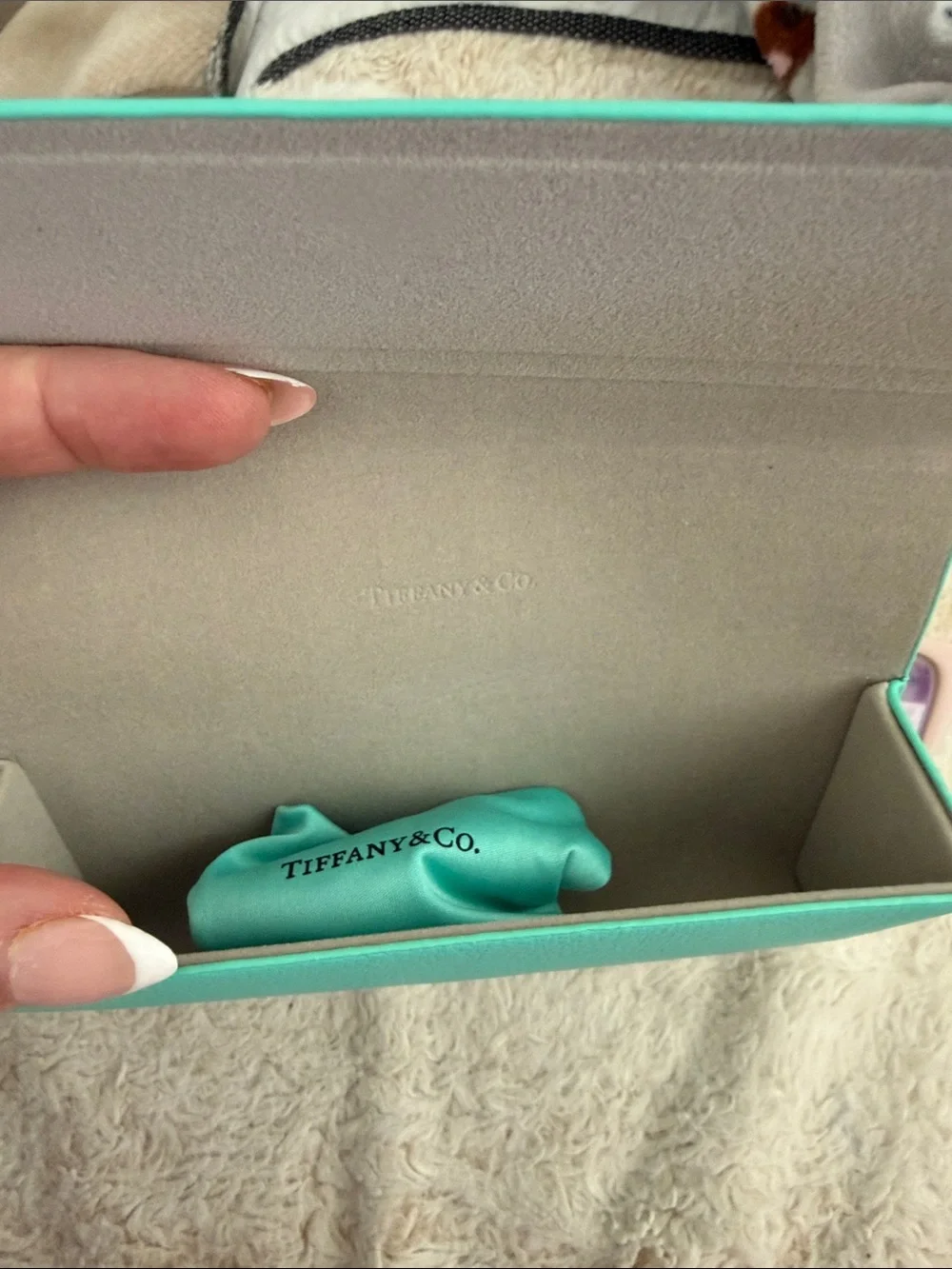 Tiffany & Co. Women's Light Pink Square Eyeglasses with Tiffany Blue Case